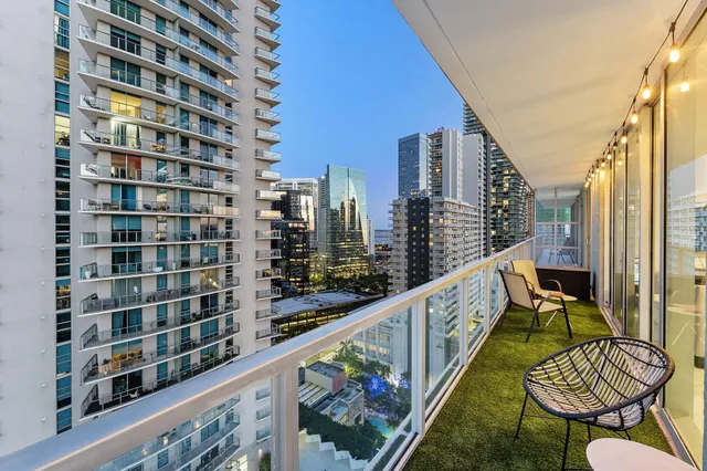 a city view from a balcony