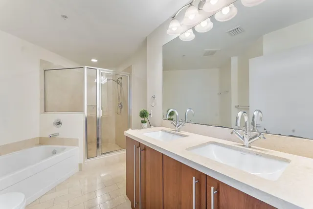 a view of balcony with a couple of buildings