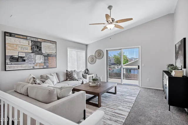 a living room with furniture
