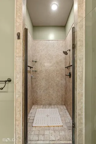 a bathroom with a shower