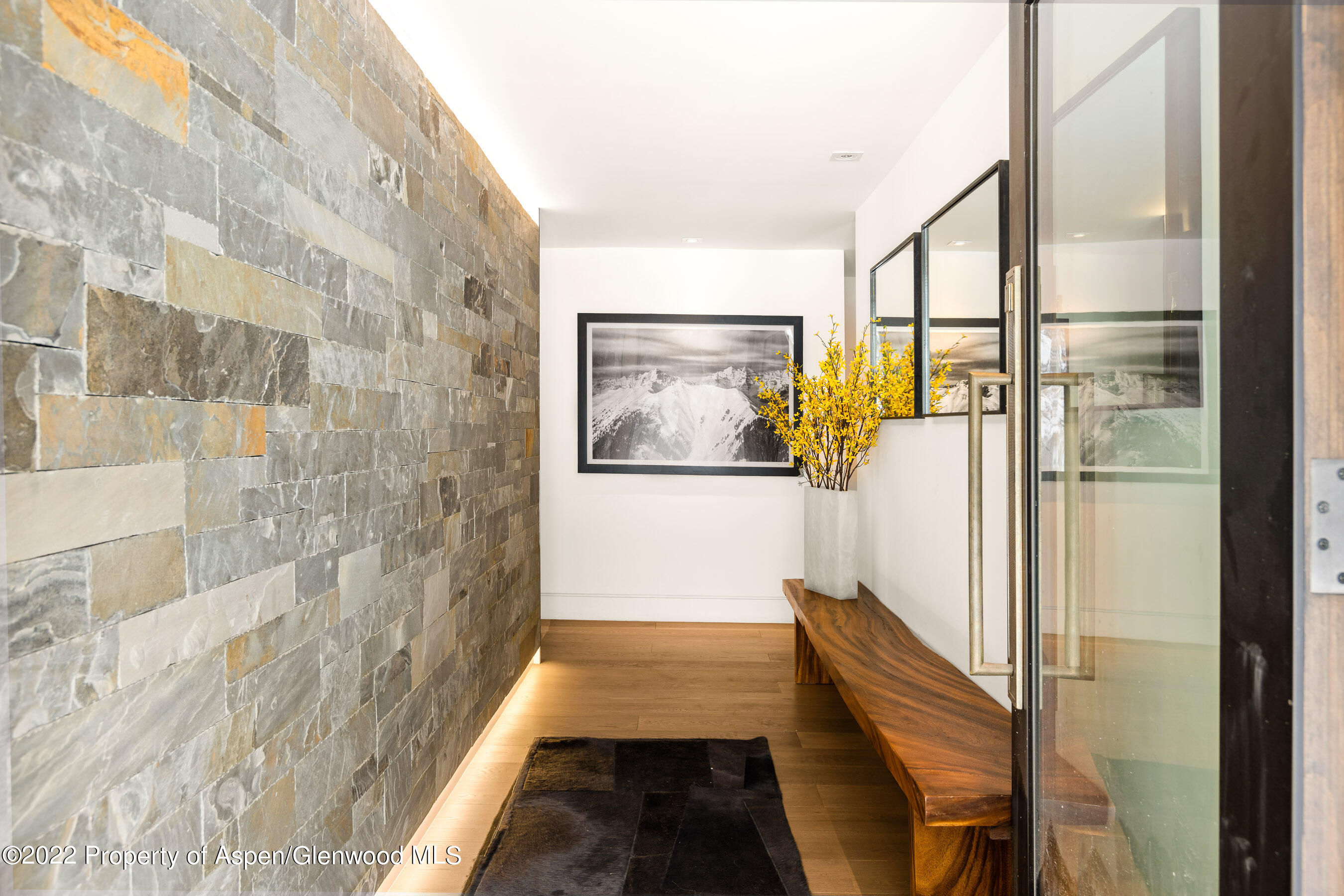 503 North 4th Street Aspen, CO 81611 - Photo 2 of 21 a hallway with paintings on the wall and a large window