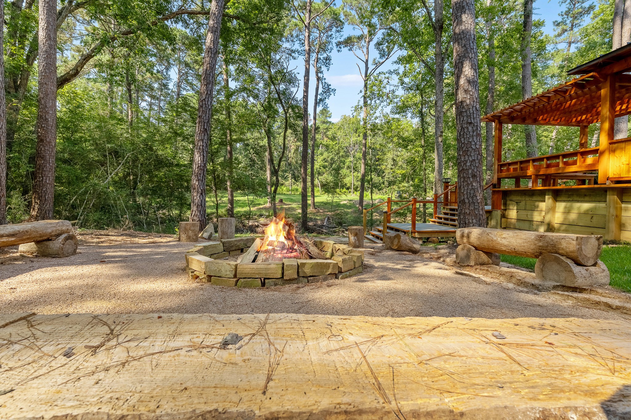 205 Tall Pine Livingston, TX 77351 - Photo 35 of 42 a view of a swimming pool with a patio