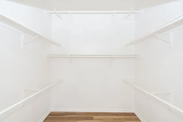 a view of small space with racks on the wall