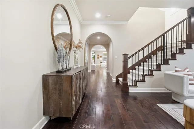 a view of entryway with wooden floor