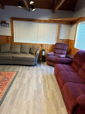a living room with a couch and a coffee table