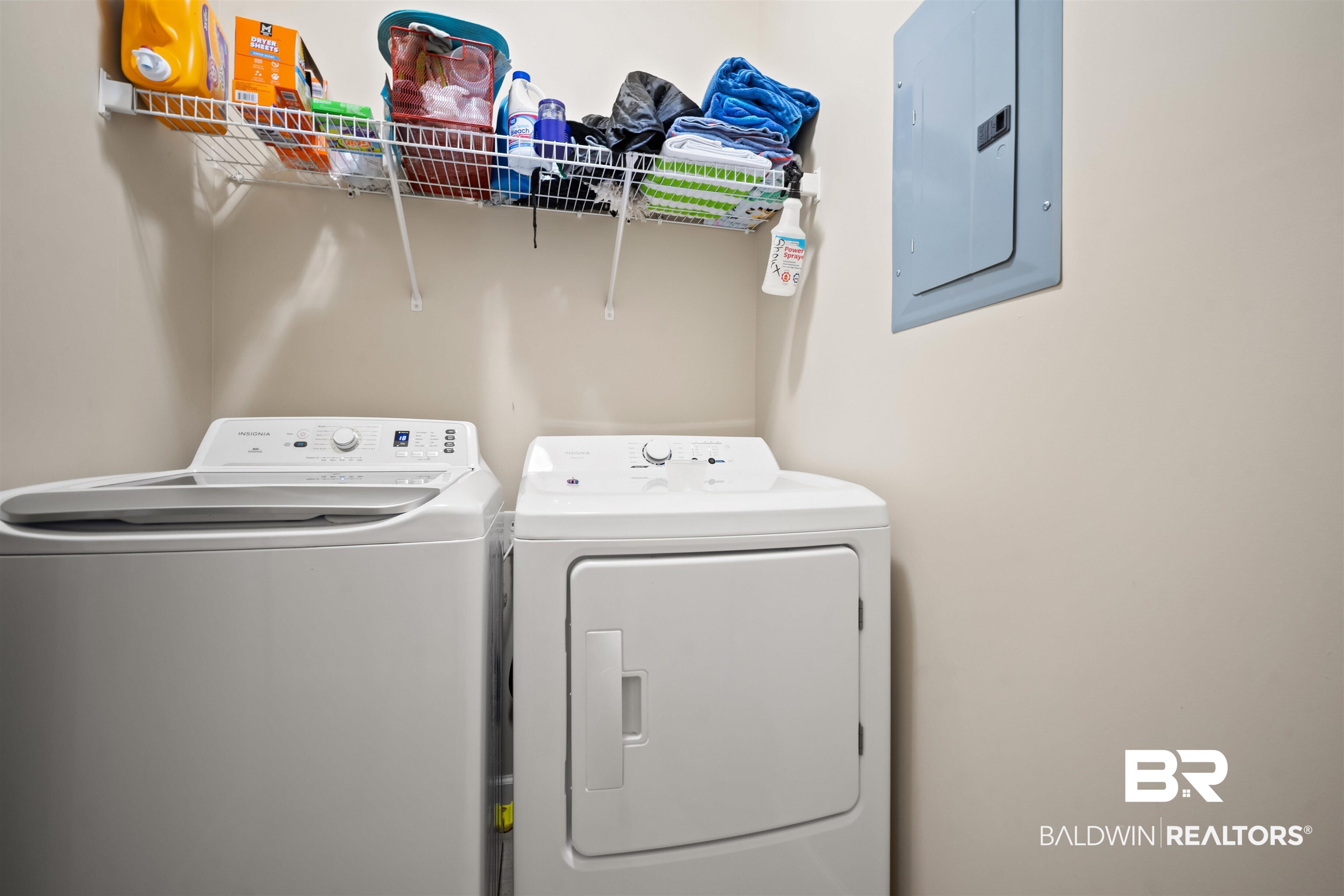 209 Maplewood Loop Daphne, AL 36526 - Photo 20 of 23 Laundry room featuring electric panel and washing machine and clothes dryer