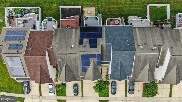 an aerial view of multiple house