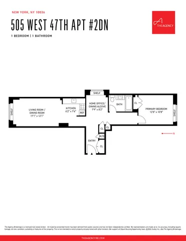 $917,000 | 505 West 47th Street, Unit 2DN | Hell's Kitchen