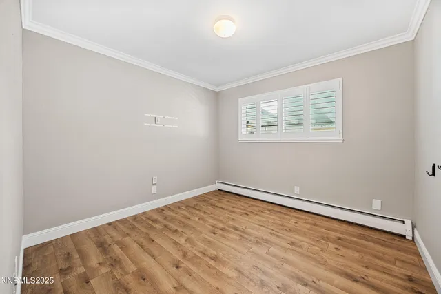 an empty room with a workbench