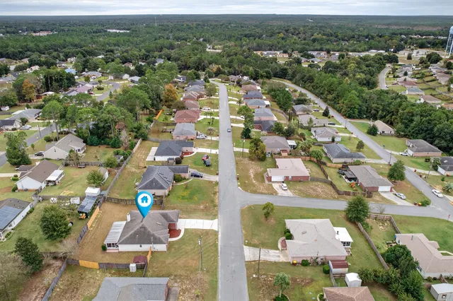 a house view with a garden space