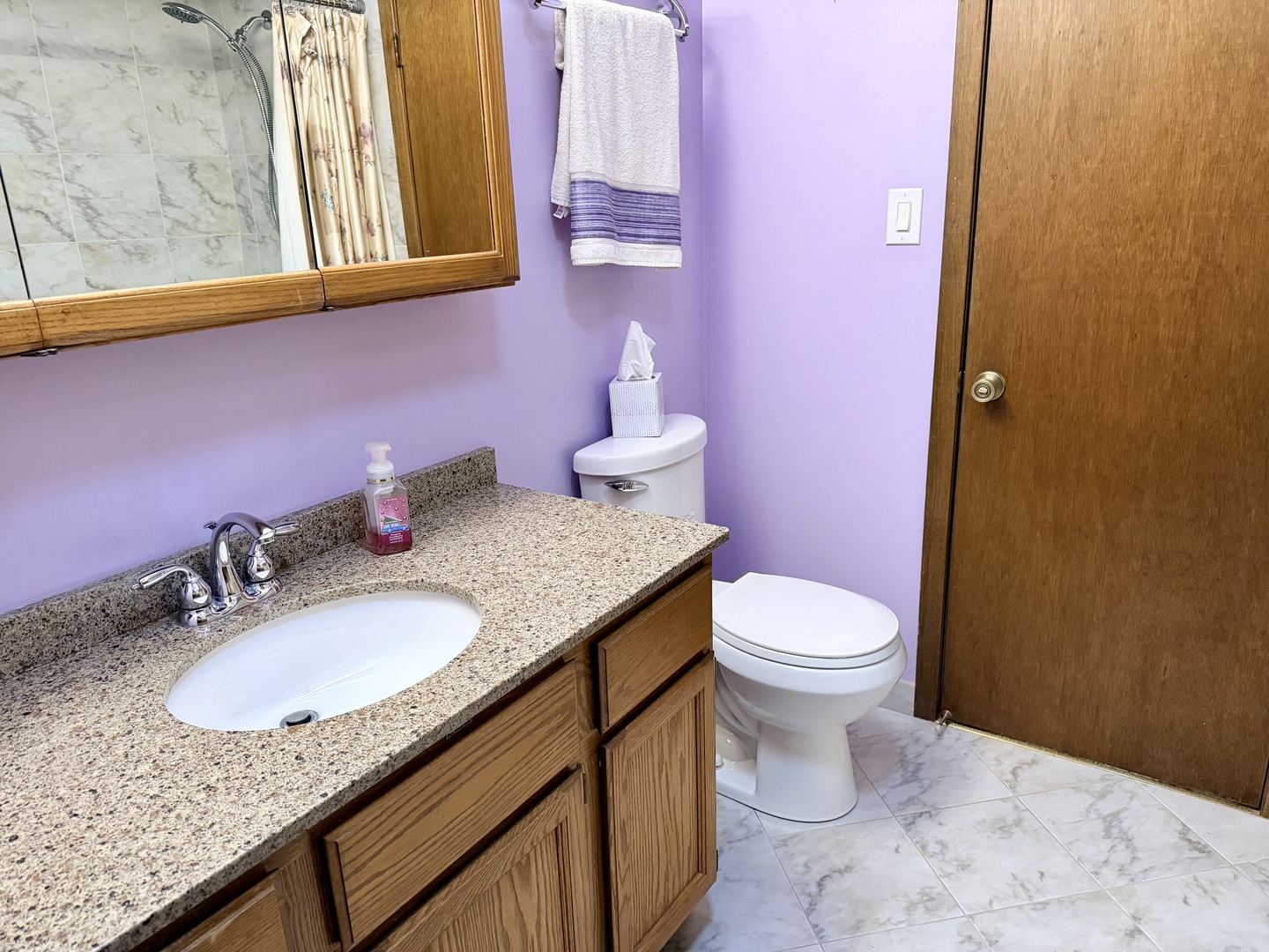 15813 Jon Road Oak Forest, IL 60452 - Photo 19 of 31 a bathroom with a granite countertop sink and a mirror