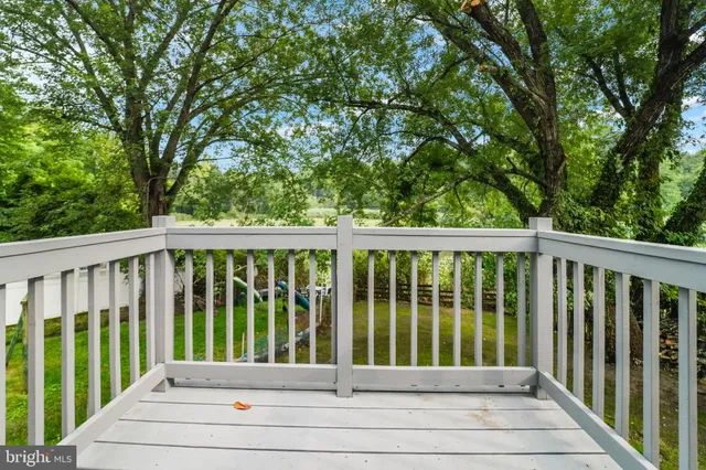 a view of a wooden deck