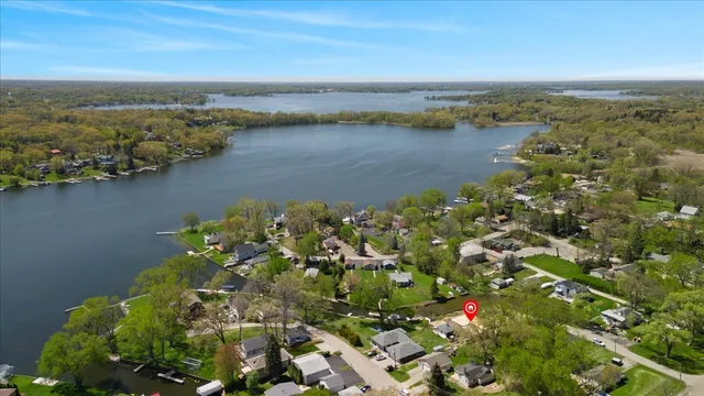 a view of a lake with a mountain view
