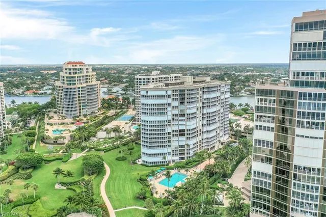 a view of a city with tall buildings