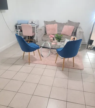 a living room with furniture and a couch