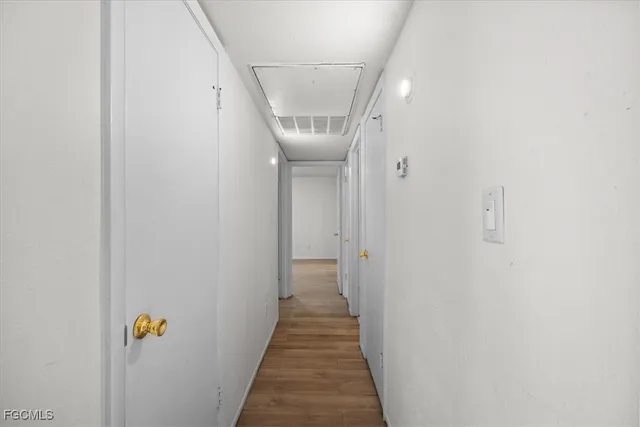 a view of a hallway with a elevator