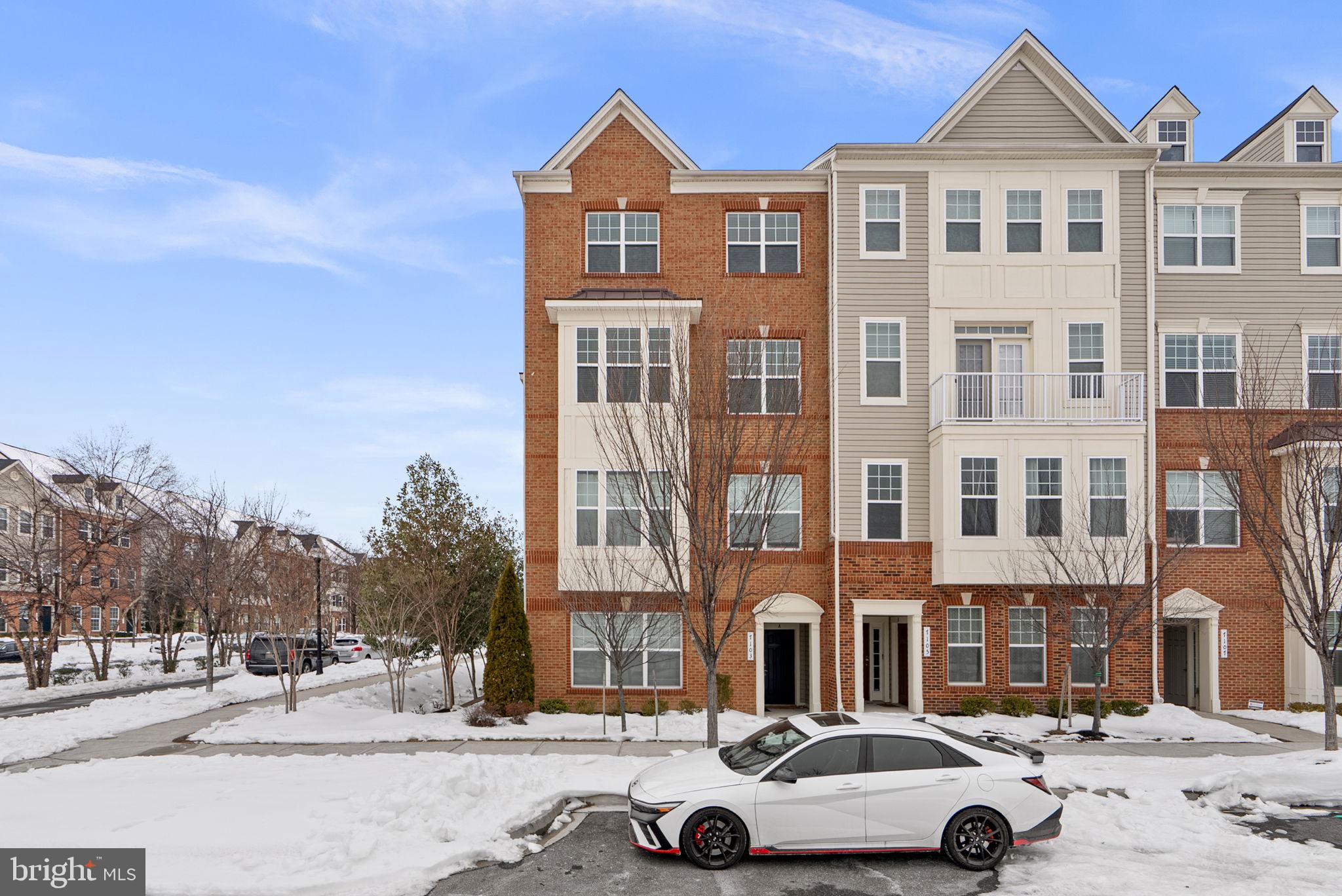 End of group 1-car garage overlooking open space