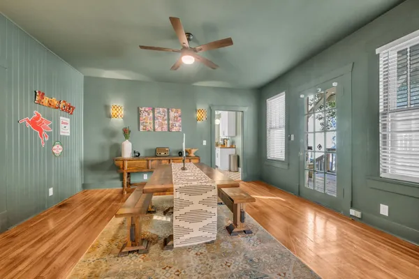 a living room with furniture and window