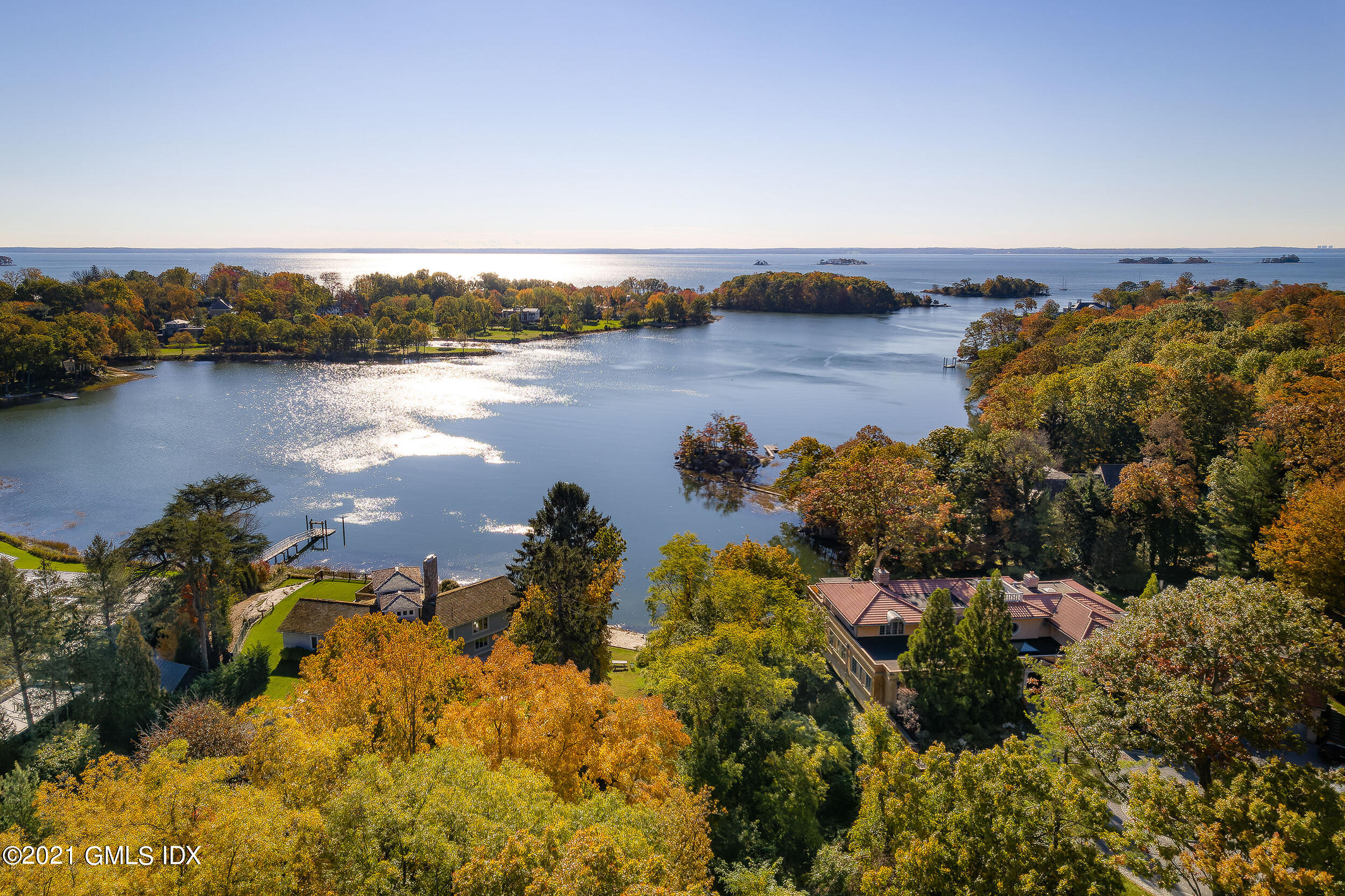 90 Oneida Drive Greenwich, CT 06830 - Photo 28 of 30 an aerial view of ocean with residential house and outdoor space