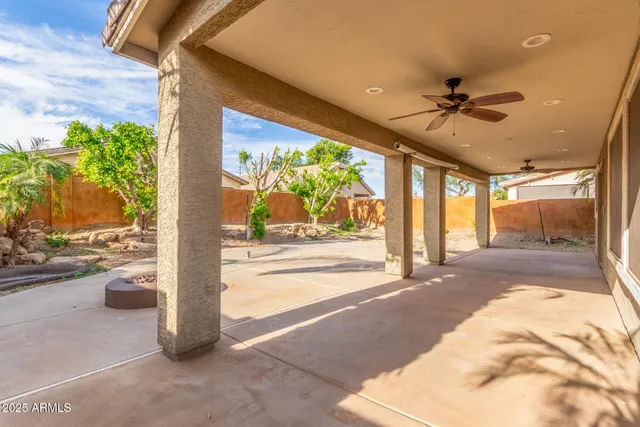 a view of a porch and garden