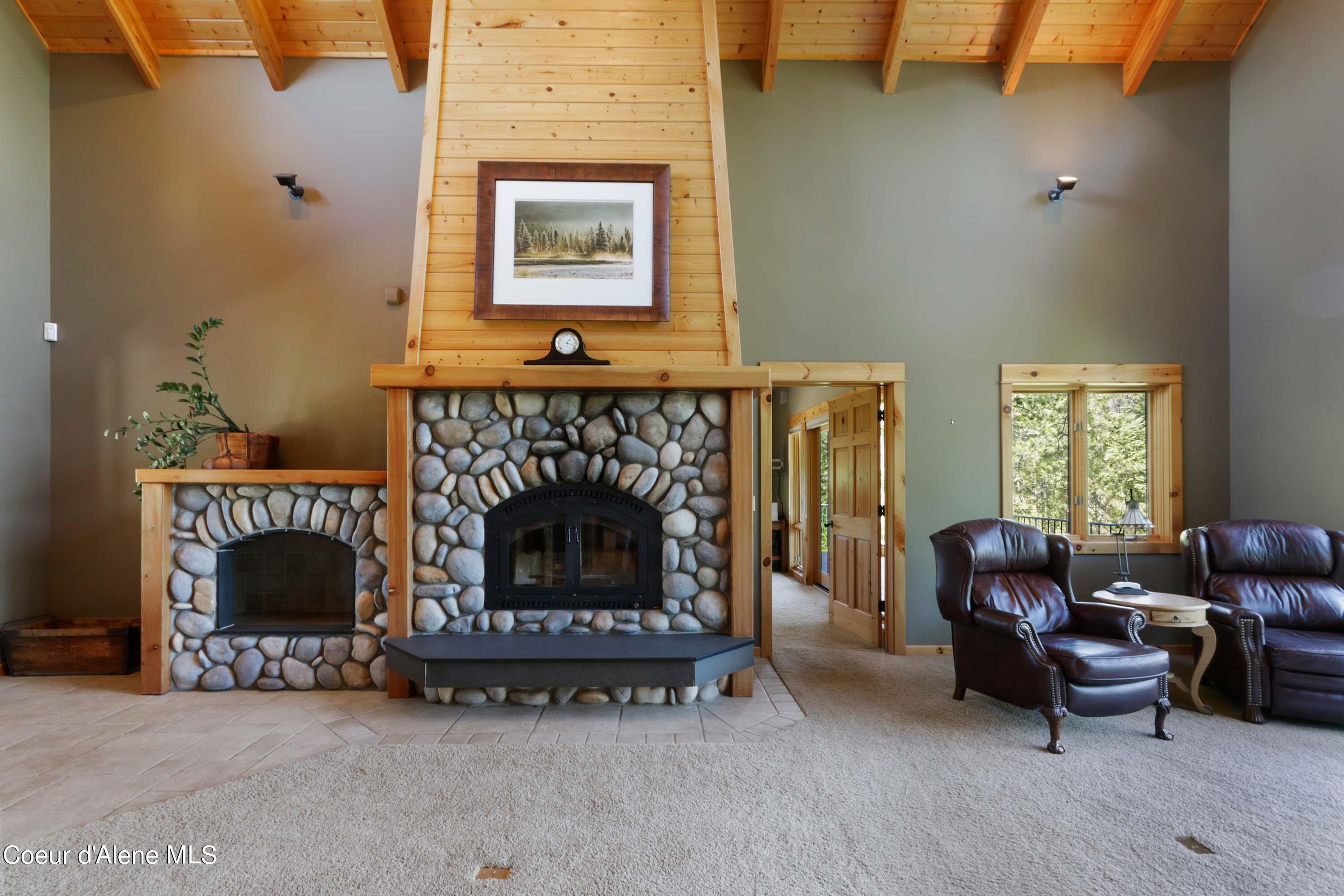 877 Heath Lake Road Sagle, ID 83860 - Photo 8 of 60 Living Room Fireplace