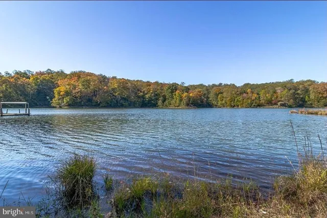 a view of lake with mountain