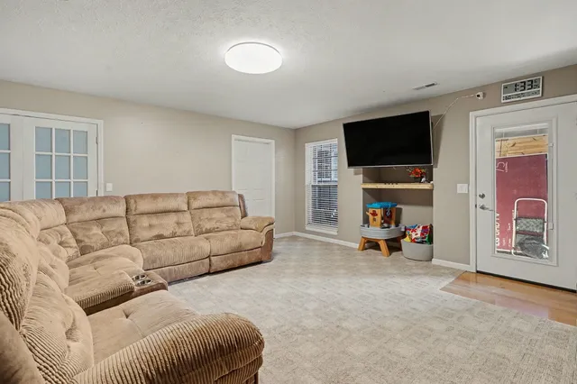 a living room with furniture