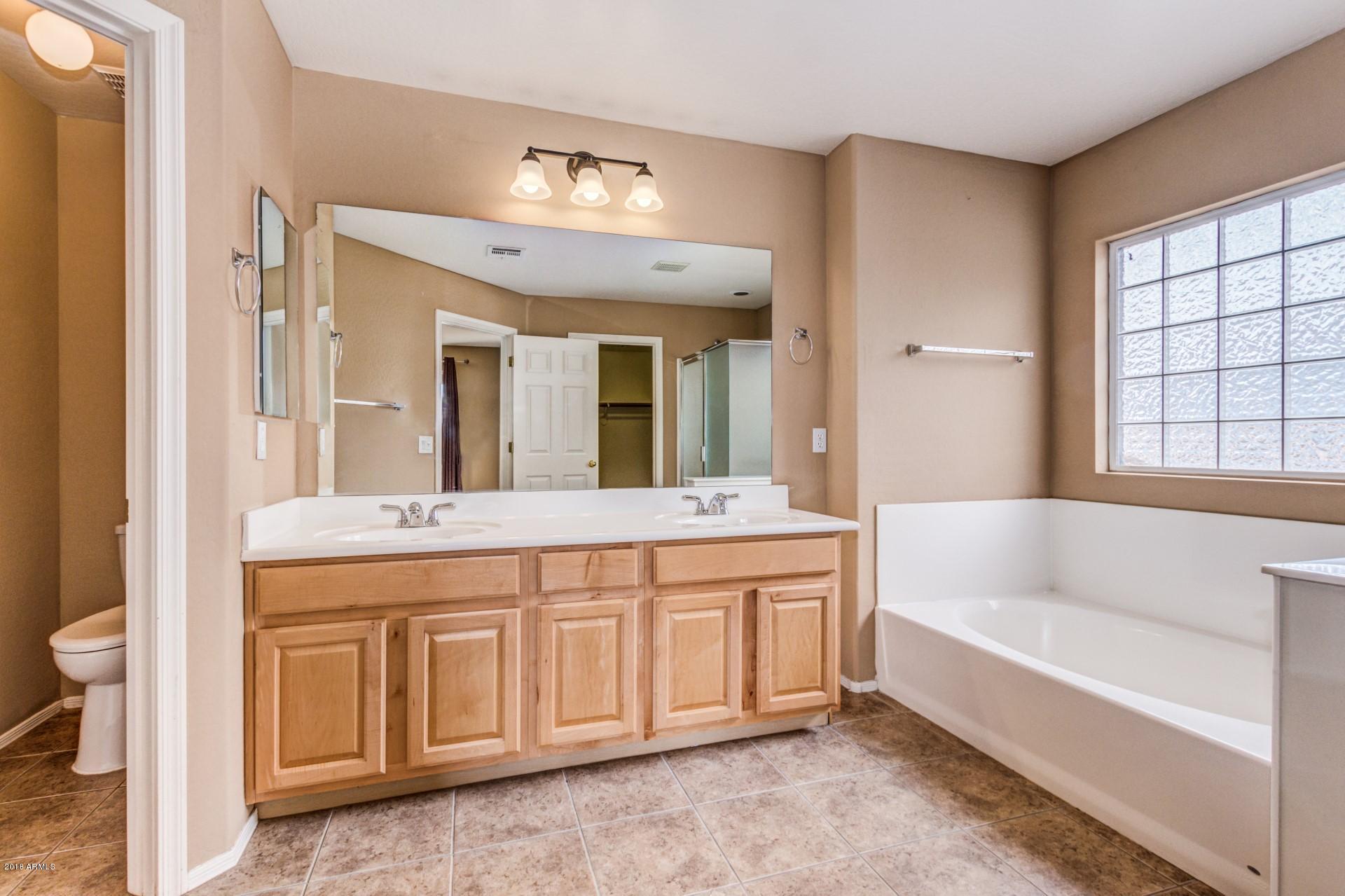 15770 West Calavar Road Surprise, AZ 85379 - Photo 13 of 21 a spacious bathroom with a tub a double vanity sink and a mirror