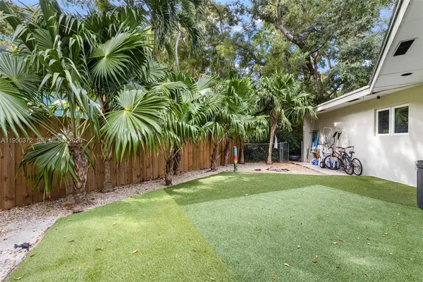 a view of a backyard with a garden