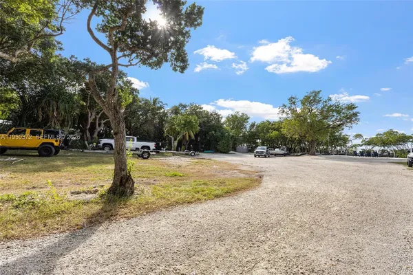 a view of a yard with a tree