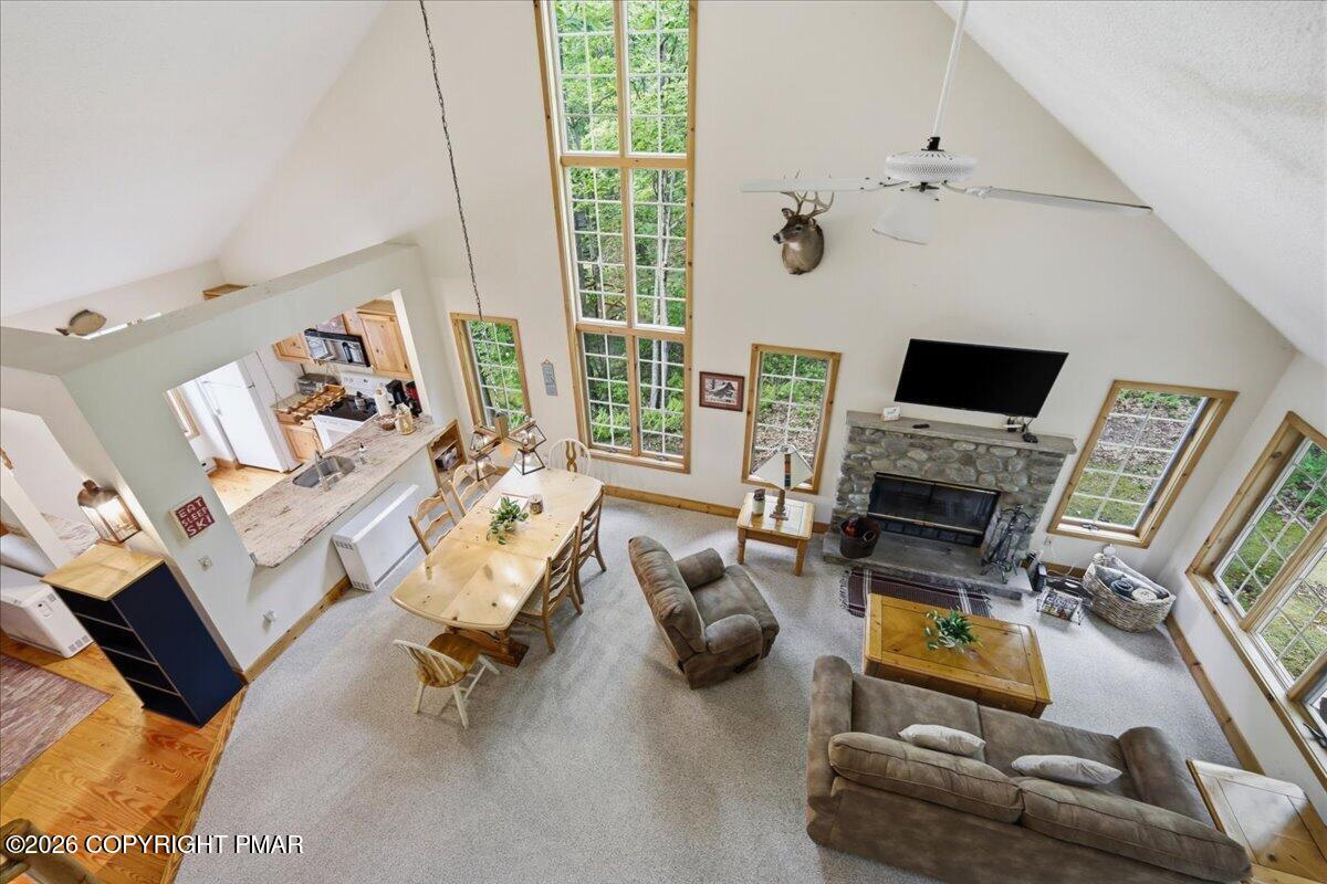 128 Short Hill Rd Lake Lake Harmony, PA 18624 - Photo 26 of 44 Aerial Living Room View