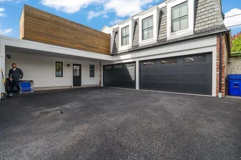 a car parked in a garage