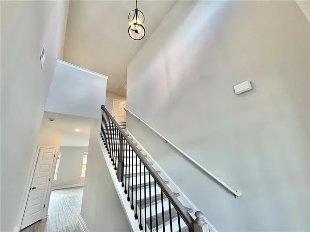 a view of a hallway with entryway