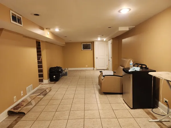 a room with furniture and a table