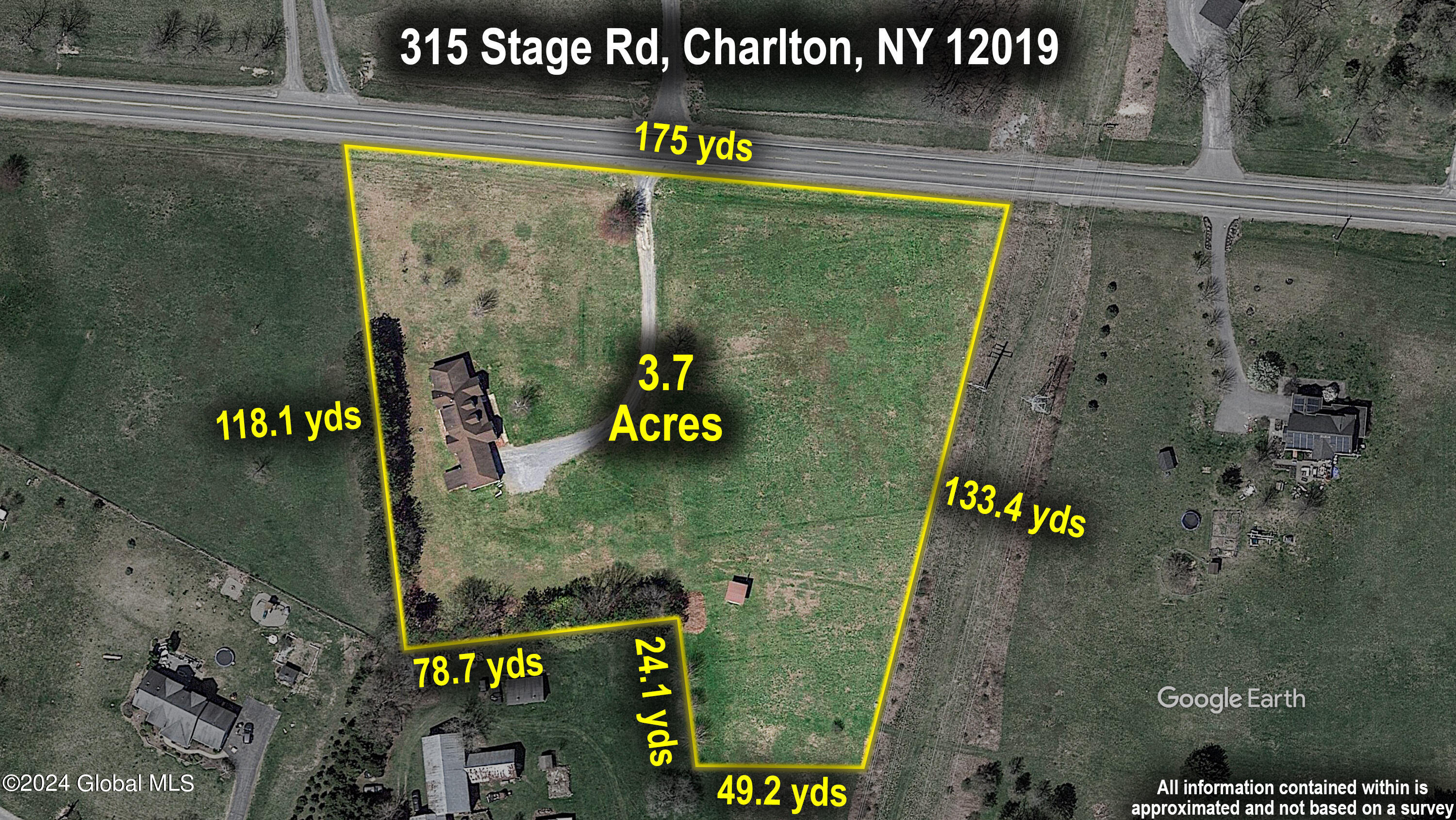 315 Stage Road Charlton, NY 12019 - Photo 65 of 69 Property Line Overlay Dimensions