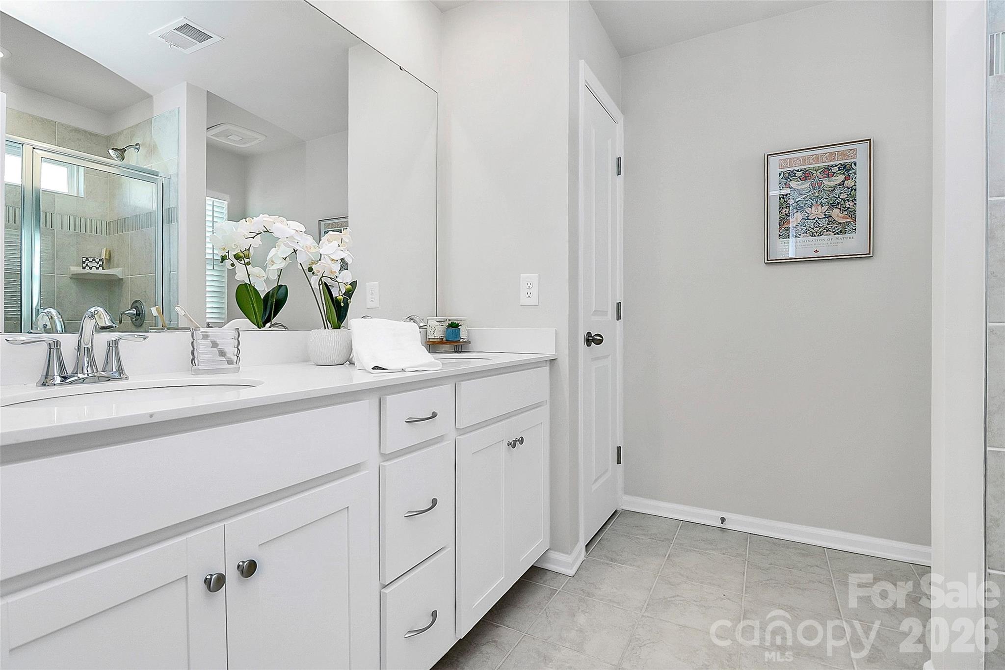 5766 Soft Shell Drive Lancaster, SC 29720 - Photo 16 of 33 a bathroom with a sink a potted plant and a mirror