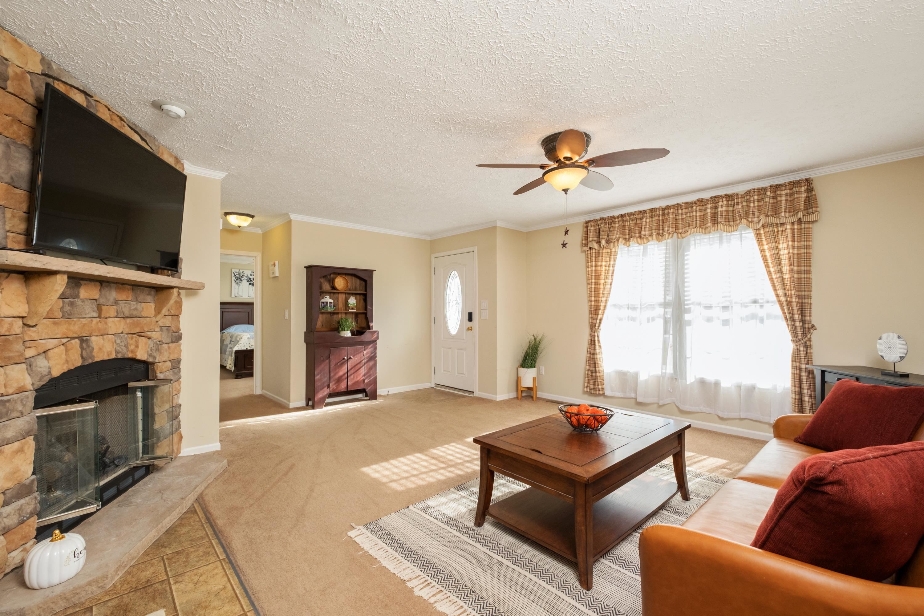 1715 3rd Street Waynesboro, VA 22980 - Photo 5 of 33 a living room with furniture a flat screen tv and a fireplace