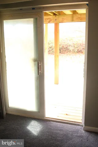 a view of a small space with a window