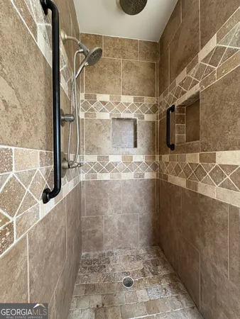 a bathroom with a shower