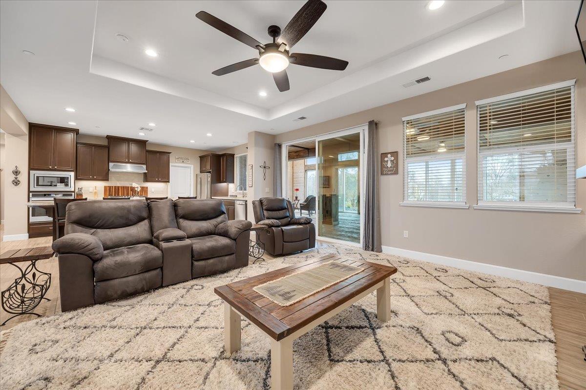 133 Palisades Place Copperopolis, CA 95228 - Photo 14 of 89 a living room with furniture ceiling fan and a rug