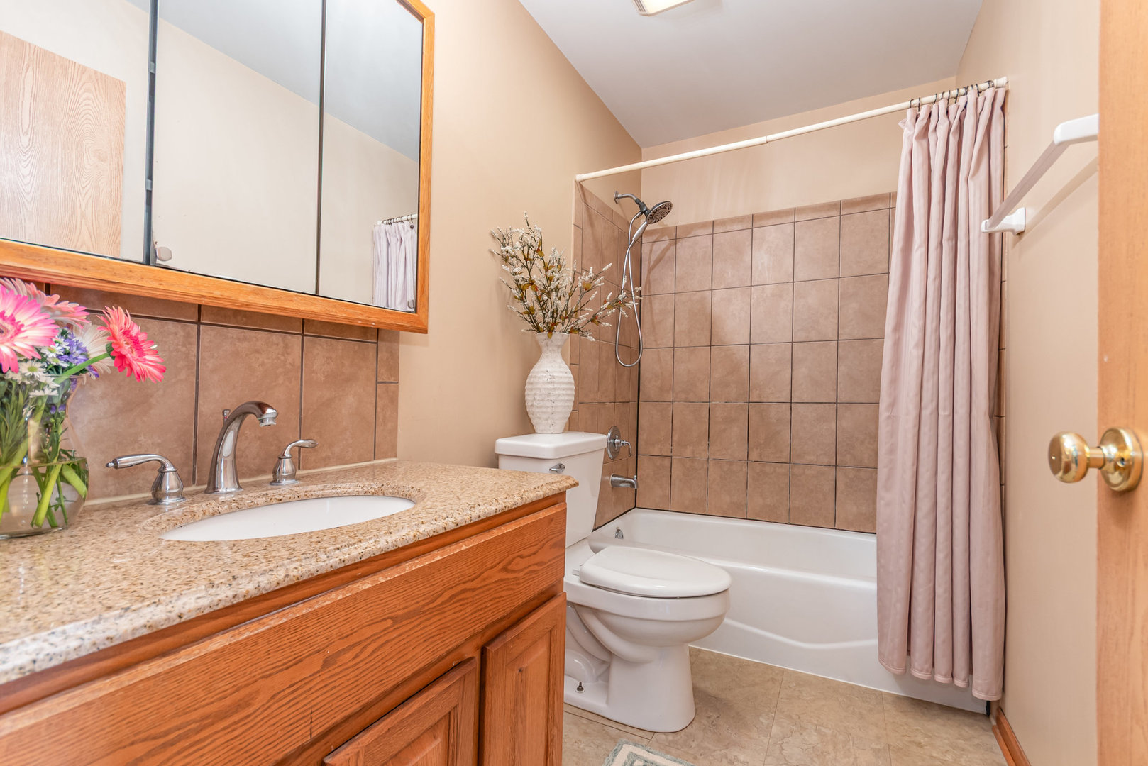 16043 Tiger Drive Lockport, IL 60441 - Photo 14 of 22 a bathroom with a granite countertop sink toilet and shower