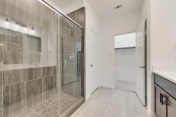 a bathroom with a shower