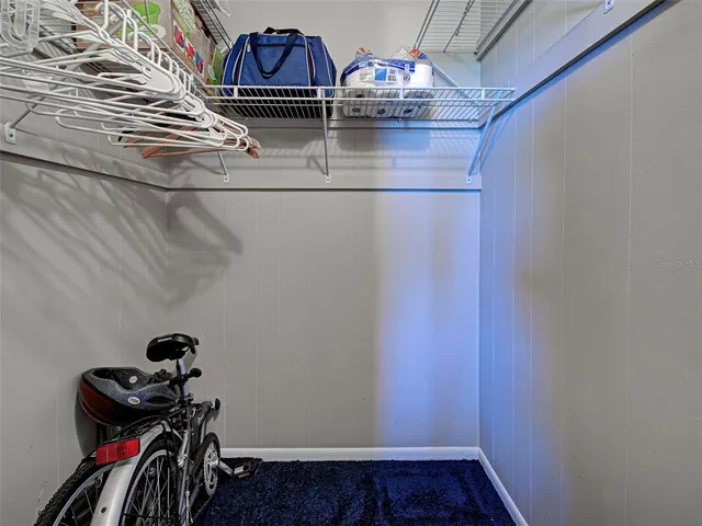 a view of a room with rack on the wall