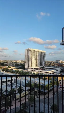 a view of a city skyline from a terrace