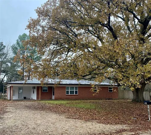 front view of a house with a tree