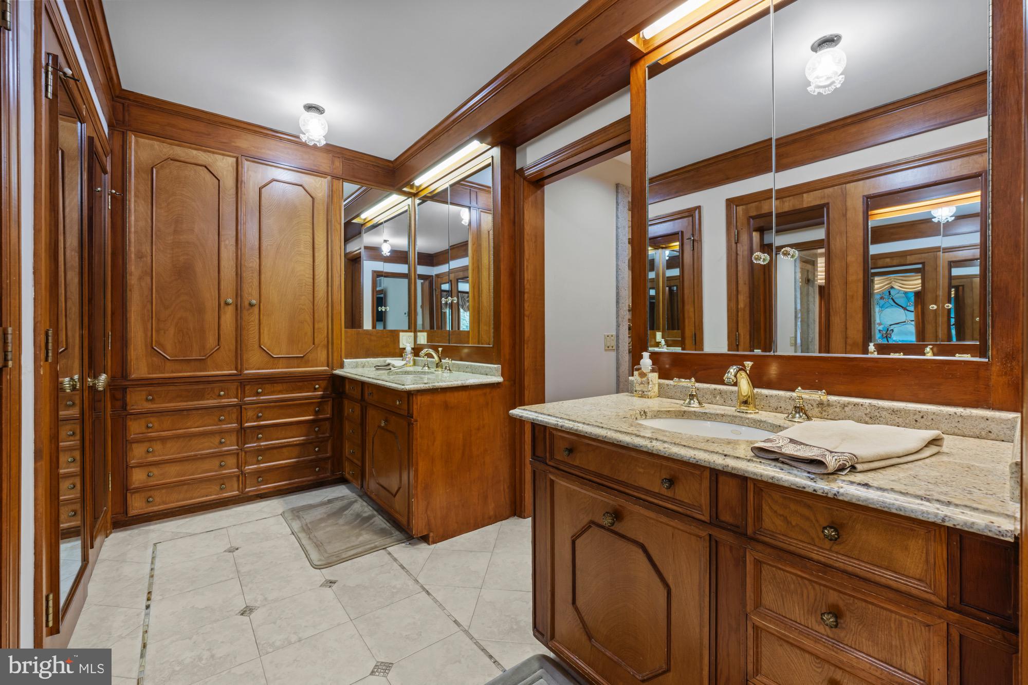 1528 Mays Landing Road Hammonton, NJ 08037 - Photo 31 of 94 a bathroom with a granite countertop sink and a mirror