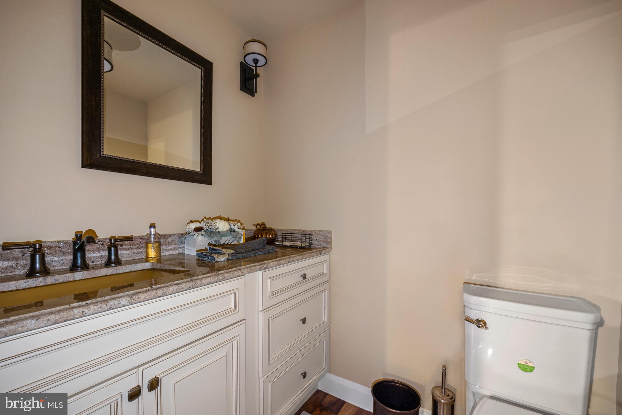 1528 Mays Landing Road Hammonton, NJ 08037 - Photo 60 of 94 a bathroom with a granite countertop sink and a mirror