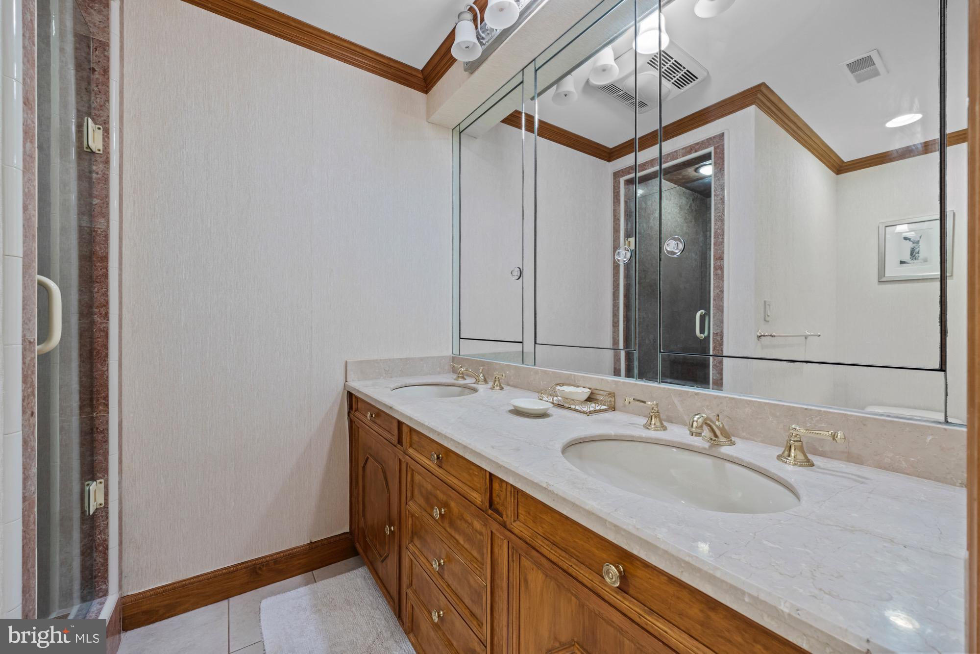 1528 Mays Landing Road Hammonton, NJ 08037 - Photo 65 of 94 a bathroom with a granite countertop sink and a mirror