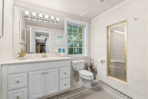 a view of a building with sitting area