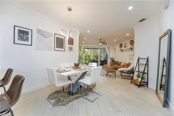 a workspace with furniture and a window